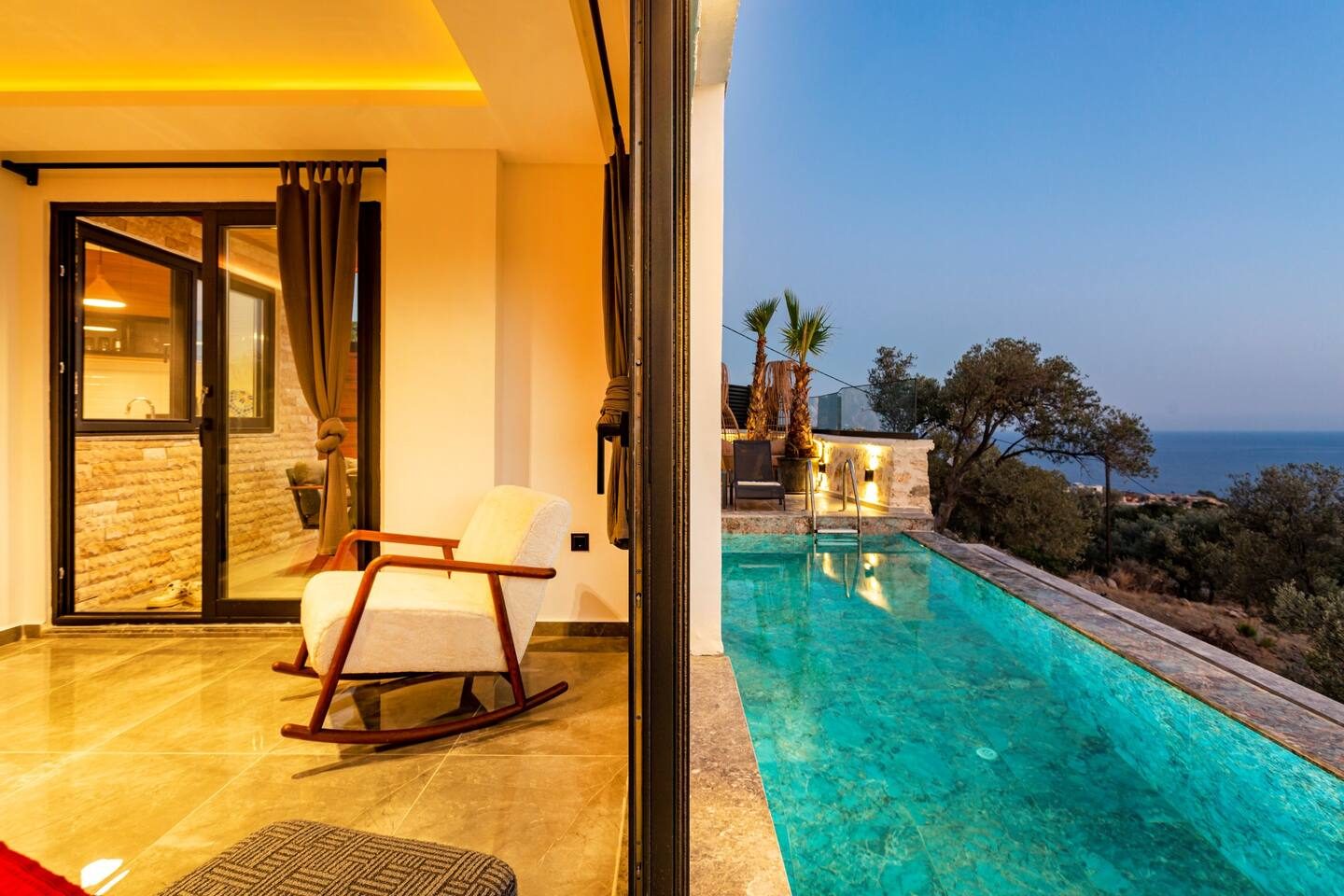 Infinity pool at dusk